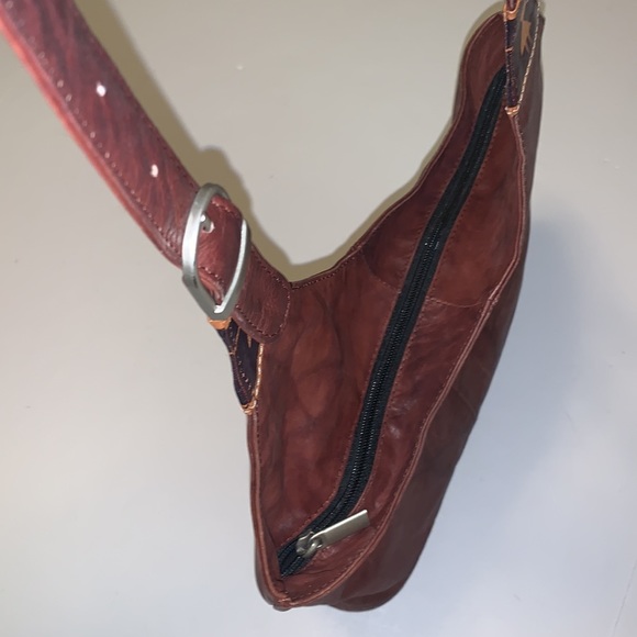 Vintage Brown Leather Boho Purse from India - Picture 5 of 11